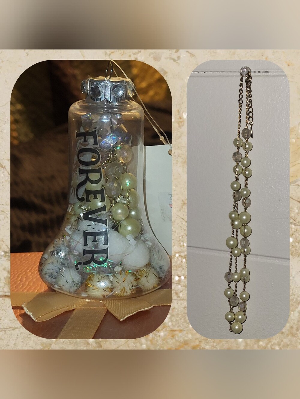 Hidden Jewelry Keepsake Ornament Wedding Gift Vintage Necklace Forever